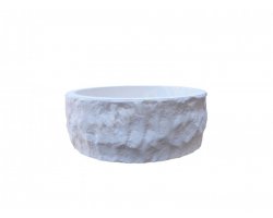 Calcaire Limestone Vasque Cylindre Eclaté 2