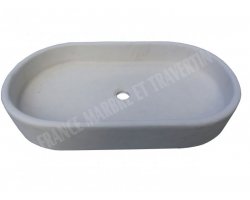 Calcaire Limestone Ovale Vasque 70x40x10 cm Adouci 2