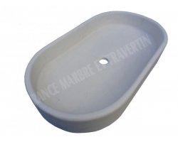 Calcaire Limestone Ovale Vasque 70x40x10 cm Adouci 2