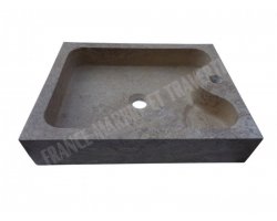 Travertin Noce Evier 50x40 10 cm Adouci 2