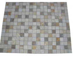 Travertin Mixte Mosaïque 3 Couleur 4,8x4,8 cm Antique  2