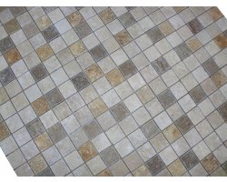 Travertin Mixte Mosaïque 3 Couleur 4,8x4,8 cm Antique  2