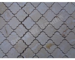 Travertin Beige Mosaïque Arabesque Lanterne Adouci 2