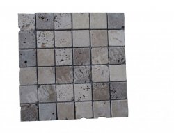 Travertin Classique - Noce Mosaïque 4,8x4,8 cm 
