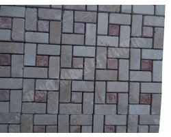 Travertin Beige & Rose Mosaïque Target  Antique  2