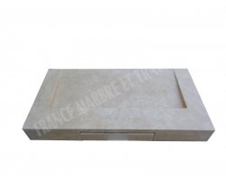Travertin Beige Évier Design 100x50 12 cm Adouci 2
