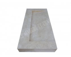 Travertin Beige Évier Design 100x50 12 cm Adouci 2