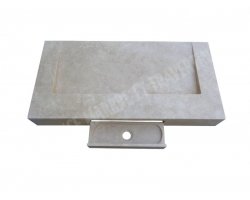 Travertin Beige Évier Design 100x50 12 cm Adouci 2