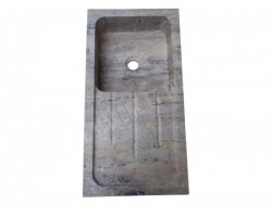 Travertin Silver Évier 1 Bac 90x46 18 cm Adouci 2