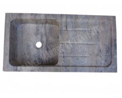 Travertin Silver Évier 1 Bac 90x46 18 cm Adouci 2