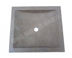 Travertin Noce Évier 45x50 10 cm Adouci 2