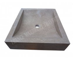 Travertin Noce Évier 45x50 10 cm Adouci 2