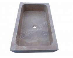 Travertin Noce Évier 70x40 18 cm Bouchardé 2