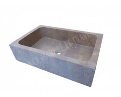 Travertin Noce Évier 70x40 18 cm Bouchardé 2