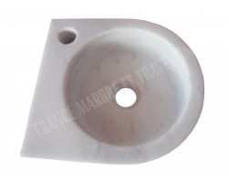 Marbre Afyon Blanc Lave Main Angle 30x30 cm 2