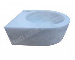 Marbre Blanc Vasque Lave Main Angle 26x28 cm  2