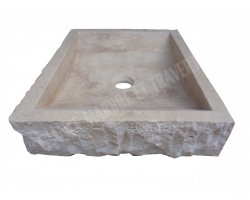 Travertin Beige Évier 50x40 10 cm Éclate 2
