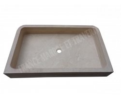 Travertin Beige Évier Bac 100x60 15 cm  2