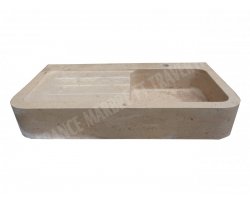 Travertin Beige Évier 1 Bac 90x46 15 cm  2