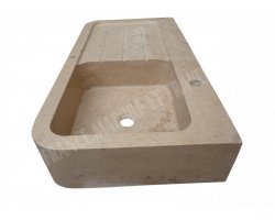 Travertin Beige Évier 1 Bac 90x46 15 cm  2