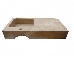 Travertin Beige Évier 1 Bac 90x46 15 cm  2