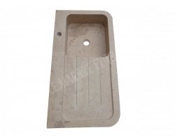 Travertin Beige Évier 1 Bac 90x46 15 cm  2