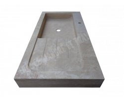 Travertin Beige Évier 1 Bac 90x46 15 cm Adouci 2