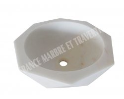 Marbre Blanc Vasque Octogonal 40x40 cm 2