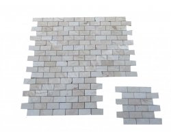 Travertin Ivoire Mosaïque 4,8x10 cm Rebouche Adouci  2