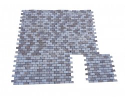 Travertin Beige & Noce Mosaïque 2,3x4,8 cm  2