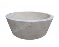 Travertin Beige Vasque Mi- Conique Adouci 2