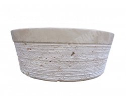 Travertin Beige Vasque Mi- Conique Strié  2