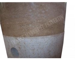 Travertin Beige Piédestal Vasque Strié  2