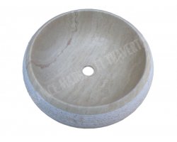 Travertin Beige Vasque Lentille Strié 2