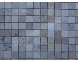 Travertin Mixte Mosaïque 4 Couleur 4,8x4,8 cm Antique 2