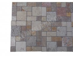 Travertin Mixte Mosaïque 4 Couleur 3 Format Antique  2
