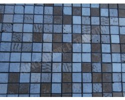 Travertin Mixte Mosaïque 2,3x2,3 cm Brut  2