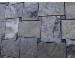 Travertin Silver Mosaïque 4,8x7,5 cm Adouci  2