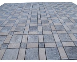 Travertin Silver & Beige Mosaïque Carre Antique 2