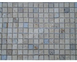 Travertin Mixte 3 Couleur Mosaïque 2,3x2,3 cm    2
