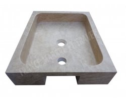 Travertin Beige Évier 50x40 10 cm Adouci 2