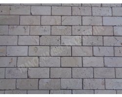 Travertin Ivoire Mosaïque 4,8x10 cm Antique  2