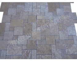 Travertin Noce Mosaïque Big Opus Romain Antique  2