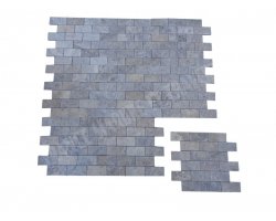 Travertin Silver Mosaïque 4,8x10 cm Antique  2