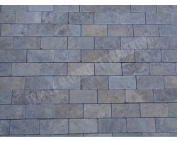 Travertin Silver Mosaïque 4,8x10 cm Antique  2