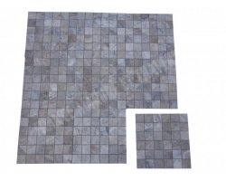 Travertin Silver Mosaïque 4,8x4,8 cm Adouci  2