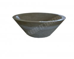 Travertin Beige Vasque Conique Strié 2