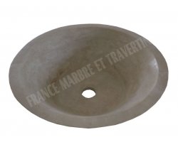 Travertin Beige Vasque Conique Strié 2