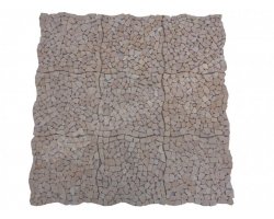 Travertin Jaune Mosaïque Galet Opus Antique  2