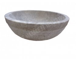 Travertin Silver Vasque Bol Strié 2